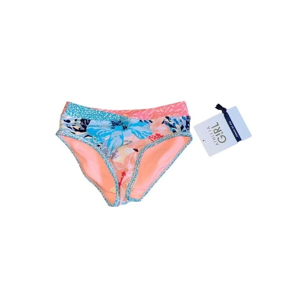 Athleta Girl Bora Bora Bikini Bottom Girls XS Multicolor Floral Print UPF resort